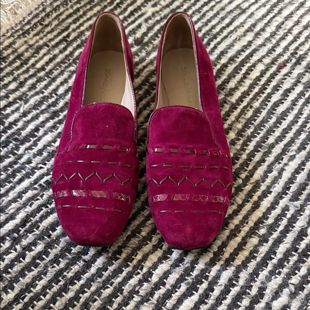 Donald J. Pliner Maroon Suede Flats - Picture 2 of 4
